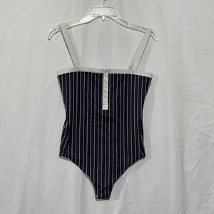 HURLEY one piece swimsuit black and white snaps closure size medium